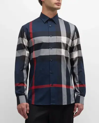 Burberry Men's Summerton Check Button-Down Shirt | Thumbnail 4