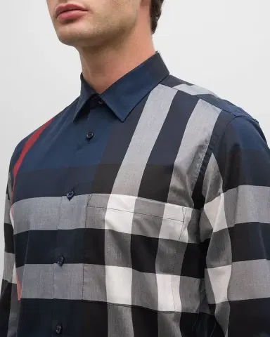 Burberry Men's Summerton Check Button-Down Shirt | Thumbnail 5
