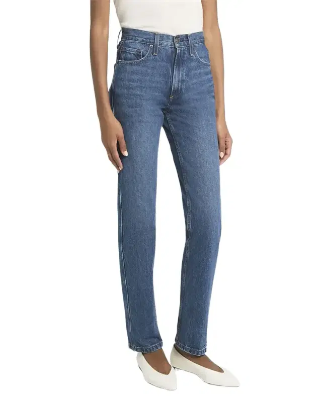 High-Rise Tapered Straight-Leg Denim Jeans