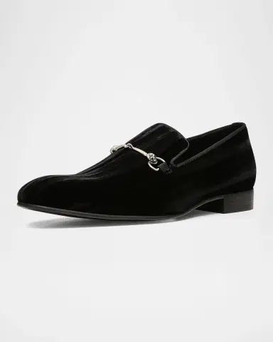 Donald Pliner Men's Shawn Velvet Skull-Bit Loafers | Thumbnail 2 Donald Pliner Men's Shawn Velvet Skull-Bit Loafers | Thumbnail 2