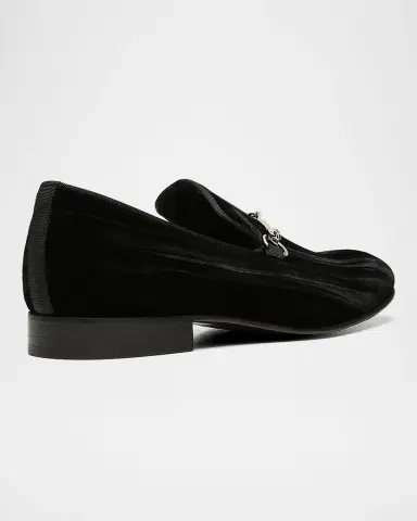 Donald Pliner Men's Shawn Velvet Skull-Bit Loafers | Thumbnail 3 Donald Pliner Men's Shawn Velvet Skull-Bit Loafers | Thumbnail 3