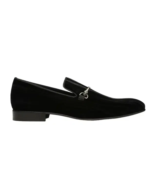 Men 's Shawn Velvet Skull-Bit Loafers