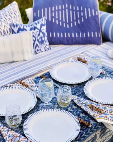 Juliska Sitio Stripe Delft Blue Dinner Plate | Thumbnail 2 Juliska Sitio Stripe Delft Blue Dinner Plate | Thumbnail 2