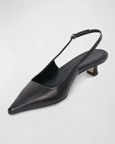aeyde Catrina Leather Kitten-Heel Slingback Pumps | Thumbnail 3