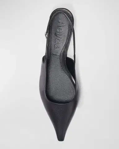 aeyde Catrina Leather Kitten-Heel Slingback Pumps | Thumbnail 5
