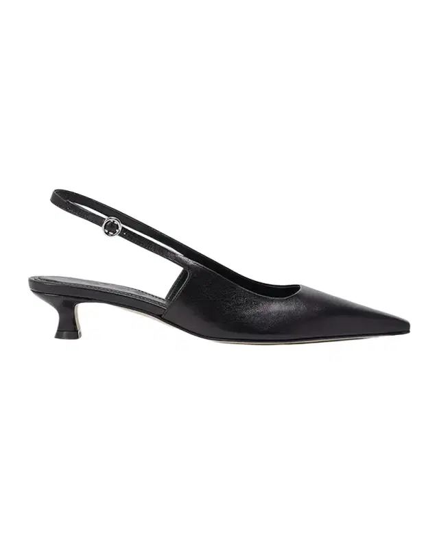 Catrina Leather Kitten-Heel Slingback Pumps