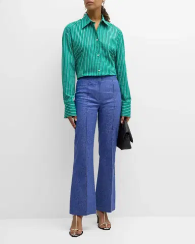CALLAS MILANO Lola Mid-Rise Pintuck Flare Denim Pants | Thumbnail 2 CALLAS MILANO Lola Mid-Rise Pintuck Flare Denim Pants | Thumbnail 2