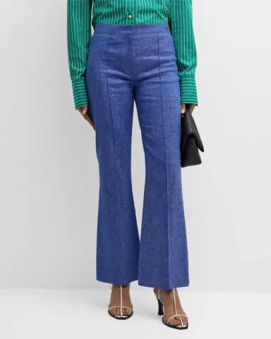 CALLAS MILANO Lola Mid-Rise Pintuck Flare Denim Pants | Thumbnail 4 CALLAS MILANO Lola Mid-Rise Pintuck Flare Denim Pants | Thumbnail 4