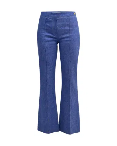 CALLAS MILANO Lola Mid-Rise Pintuck Flare Denim Pants | Thumbnail 1 CALLAS MILANO Lola Mid-Rise Pintuck Flare Denim Pants | Thumbnail 1
