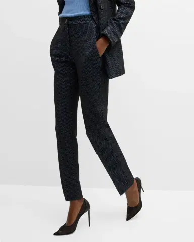 Emporio Armani Skinny Cropped Chevron Jersey Trousers | Thumbnail 6