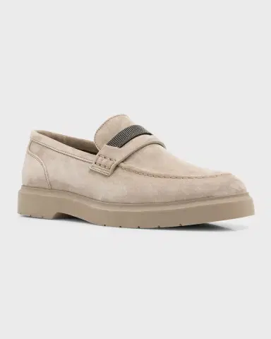 Brunello Cucinelli Suede Monili Casual Loafers | Thumbnail 2