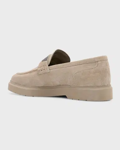 Brunello Cucinelli Suede Monili Casual Loafers | Thumbnail 3