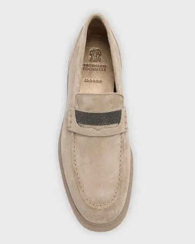 Brunello Cucinelli Suede Monili Casual Loafers | Thumbnail 5
