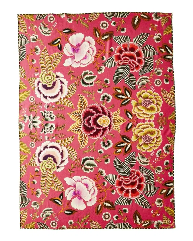 Designers Guild Rose De Damas Cerise Throw, 51" x 71"