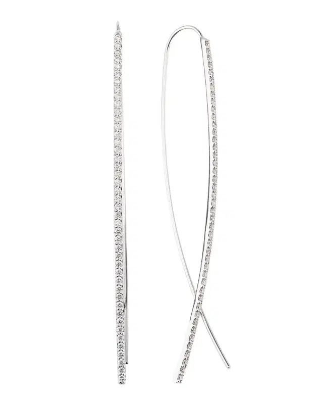 14K Gold Flawless Narrow Flat Upside Down Hoop Earrings