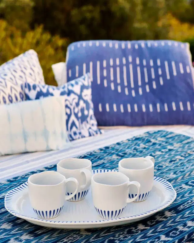 Juliska Sitio Stripe Delft Blue Mug, 13 oz.
