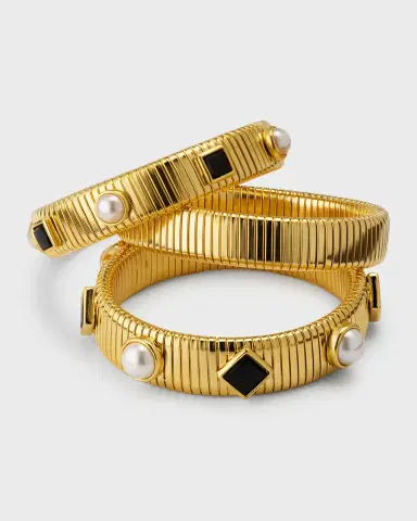 Ben-Amun Cobra Stone and Pearly Elastic Bracelets, Set of 3 | Thumbnail 3 Ben-Amun Cobra Stone and Pearly Elastic Bracelets, Set of 3 | Thumbnail 3