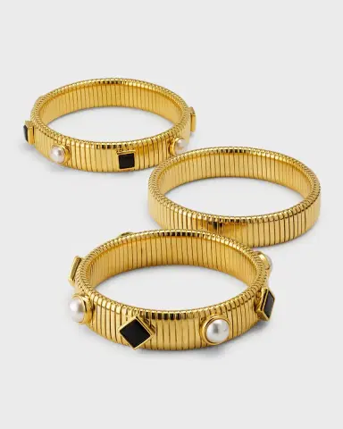 Ben-Amun Cobra Stone and Pearly Elastic Bracelets, Set of 3 | Thumbnail 4 Ben-Amun Cobra Stone and Pearly Elastic Bracelets, Set of 3 | Thumbnail 4