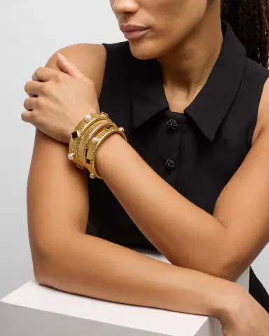 Ben-Amun Cobra Stone and Pearly Elastic Bracelets, Set of 3 | Thumbnail 5 Ben-Amun Cobra Stone and Pearly Elastic Bracelets, Set of 3 | Thumbnail 5
