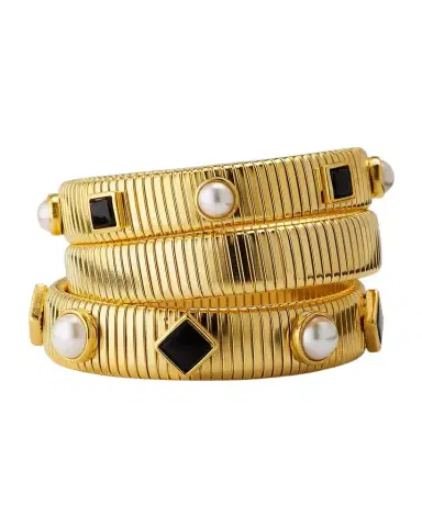 Ben-Amun Cobra Stone and Pearly Elastic Bracelets, Set of 3 | Thumbnail 1 Ben-Amun Cobra Stone and Pearly Elastic Bracelets, Set of 3 | Thumbnail 1