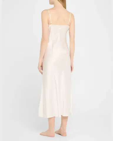 Christine Lingerie Long Silk Satin Nightgown | Thumbnail 2 Christine Lingerie Long Silk Satin Nightgown | Thumbnail 2