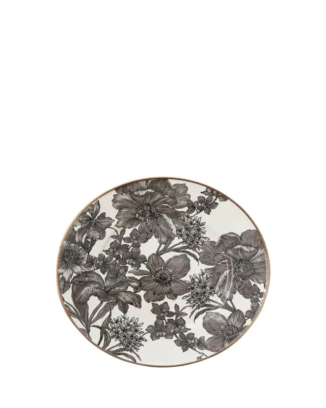 MacKenzie-Childs Sterling English Garden Enamel Salad Dessert Plate