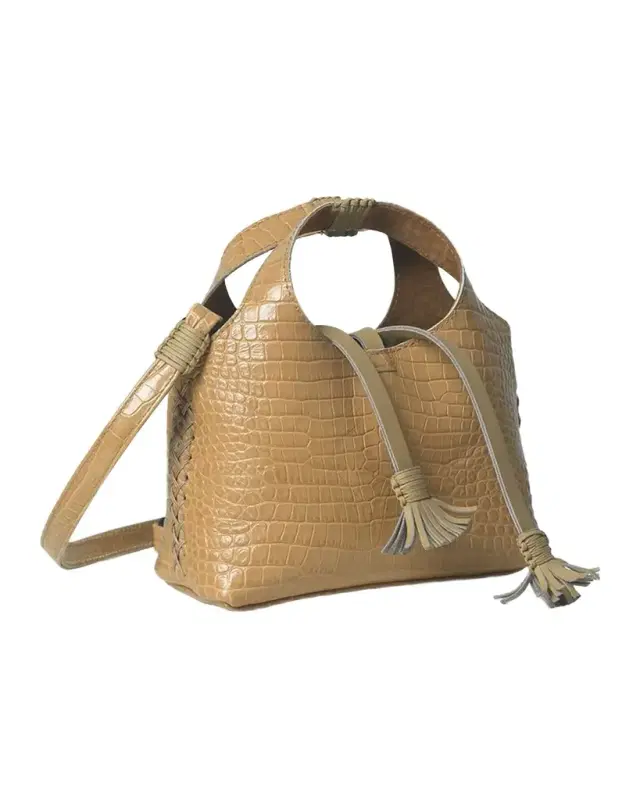 City Micro Croc-Embossed Crossbody Bag
