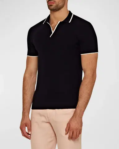 Orlebar Brown Men's Horton Tipped Wool Polo Shirt | Thumbnail 2 Orlebar Brown Men's Horton Tipped Wool Polo Shirt | Thumbnail 2