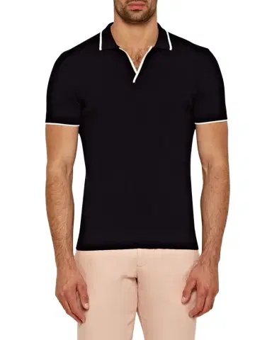 Orlebar Brown Men's Horton Tipped Wool Polo Shirt | Thumbnail 1 Orlebar Brown Men's Horton Tipped Wool Polo Shirt | Thumbnail 1