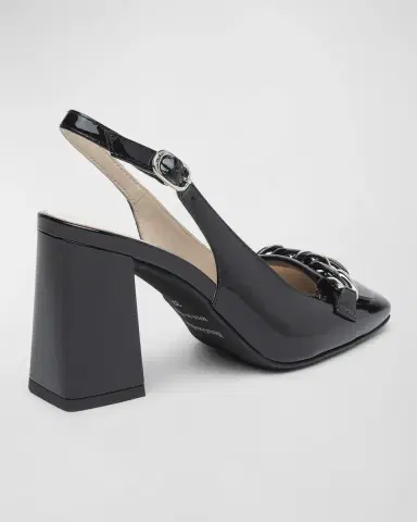 NeroGiardini Patent Chain Slingback Pumps | Thumbnail 2 NeroGiardini Patent Chain Slingback Pumps | Thumbnail 2