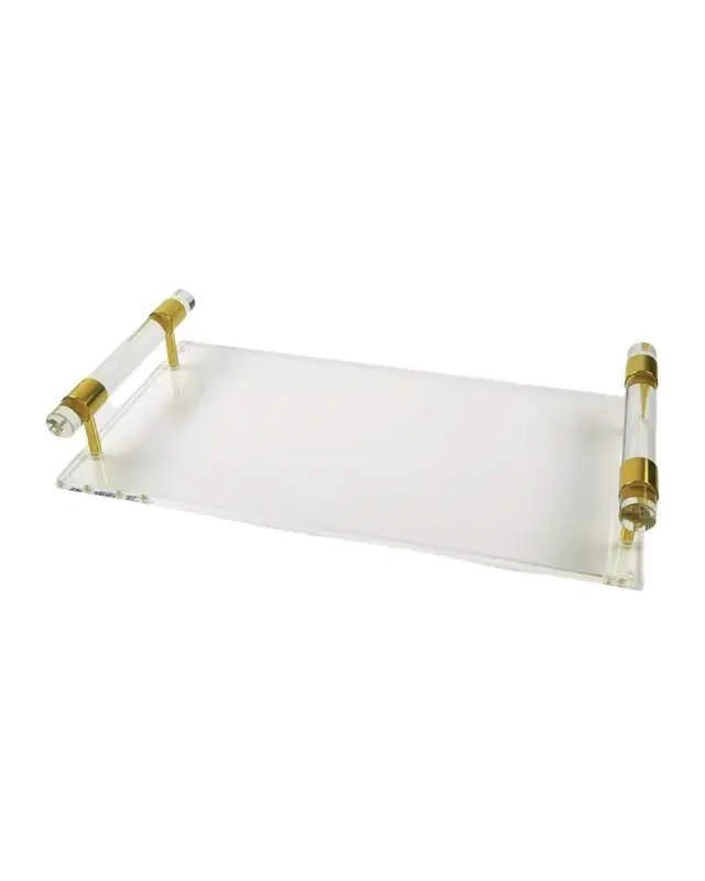 Tizo Lucite Tray With Golden Trim