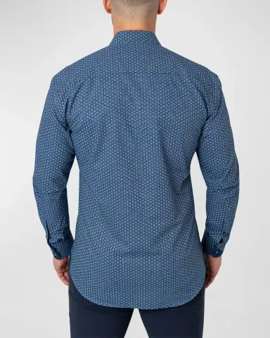 Maceoo Men's Einstein Tonal Triangles Sport Shirt | Thumbnail 2