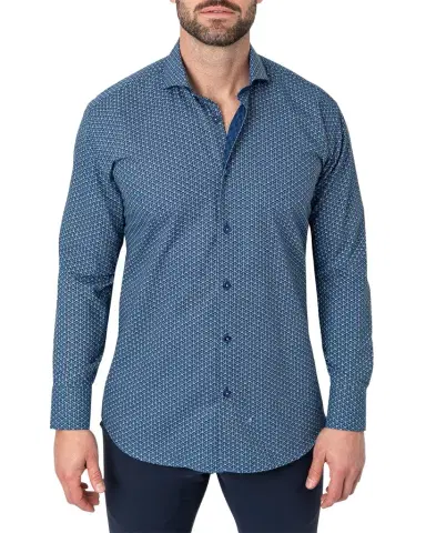 Maceoo Men's Einstein Tonal Triangles Sport Shirt | Thumbnail 1