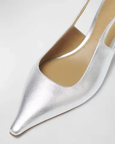 Aeyde Catrina Leather Kitten-Heel Slingback Pumps | Thumbnail 4