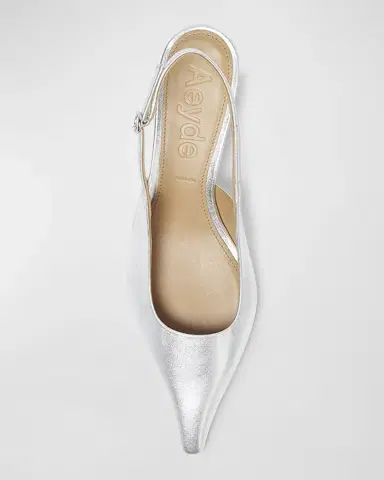 Aeyde Catrina Leather Kitten-Heel Slingback Pumps | Thumbnail 5