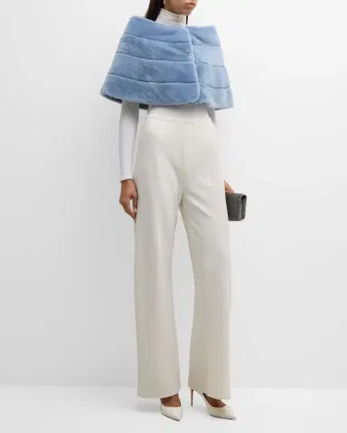Gorski Horizontal Lamb Shearling Cape | Thumbnail 2