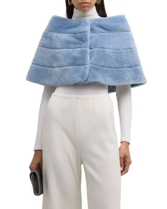 Horizontal Lamb Shearling Cape