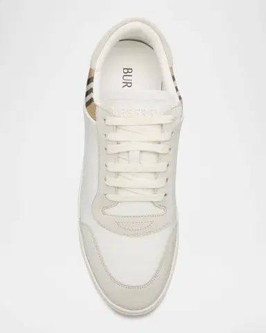 Burberry Men's Leather-Suede Check Sneakers | Thumbnail 5