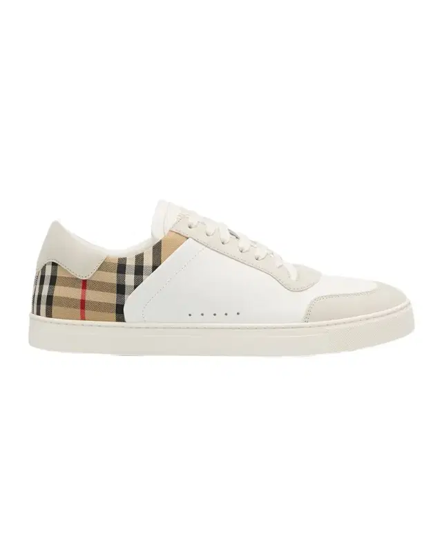 Burberry Men 's Leather-Suede Check Sneakers