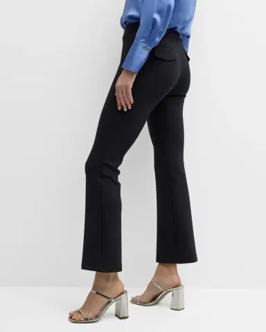 Brandon Maxwell Cropped Flare Neoprene Trousers with Front Crease | Thumbnail 7 Brandon Maxwell Cropped Flare Neoprene Trousers with Front Crease | Thumbnail 7