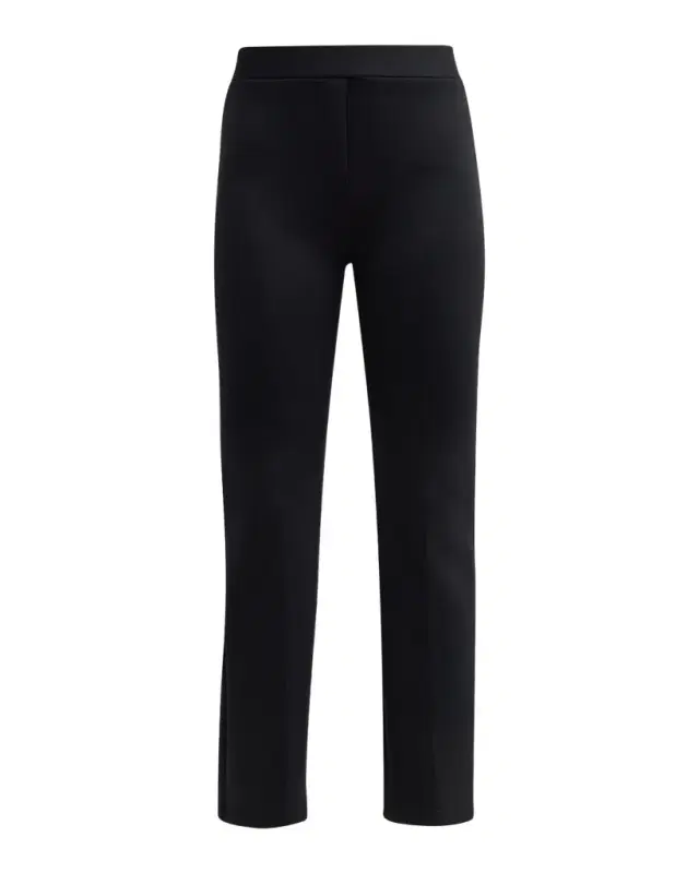 Cropped Flare Neoprene Trousers with Front Crease
