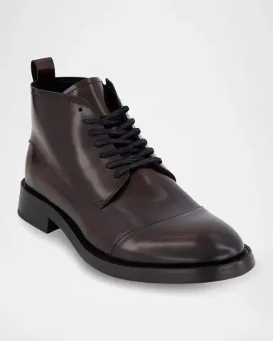 Karl Lagerfeld Paris Men's Side Zip Leather Chukka Boots | Thumbnail 2