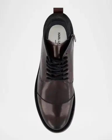 Karl Lagerfeld Paris Men's Side Zip Leather Chukka Boots | Thumbnail 4