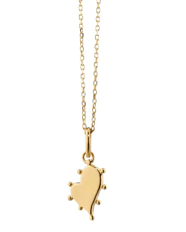 18K Yellow Gold Petite Heart Pendant Necklace