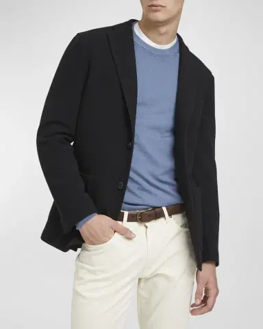 Boglioli Men's Solid Knit Blazer | Thumbnail 3