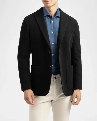 Boglioli Men's Solid Knit Blazer | Thumbnail 4
