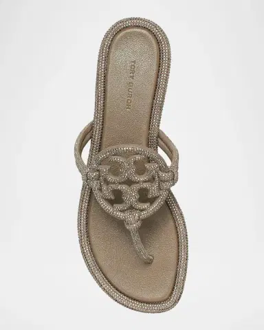Tory Burch Miller Pave Leather Logo Sandals | Thumbnail 4