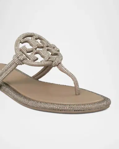 Tory Burch Miller Pave Leather Logo Sandals | Thumbnail 5