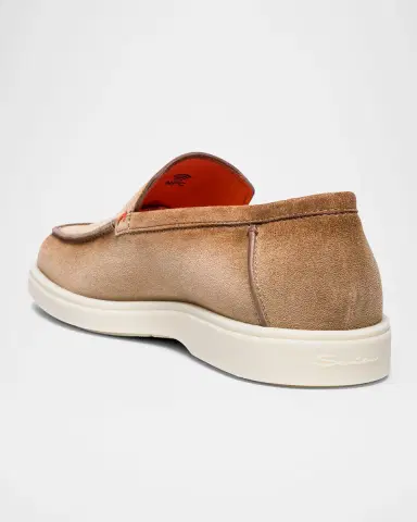 Santoni Men's Detroit Suede Sneaker Loafers | Thumbnail 2