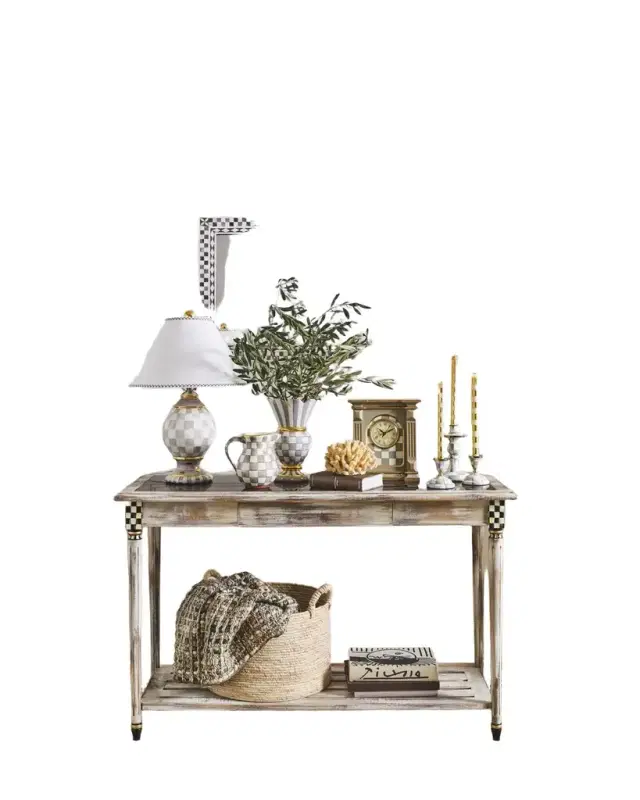 MacKenzie-Childs Sterling Check Globe Lamp